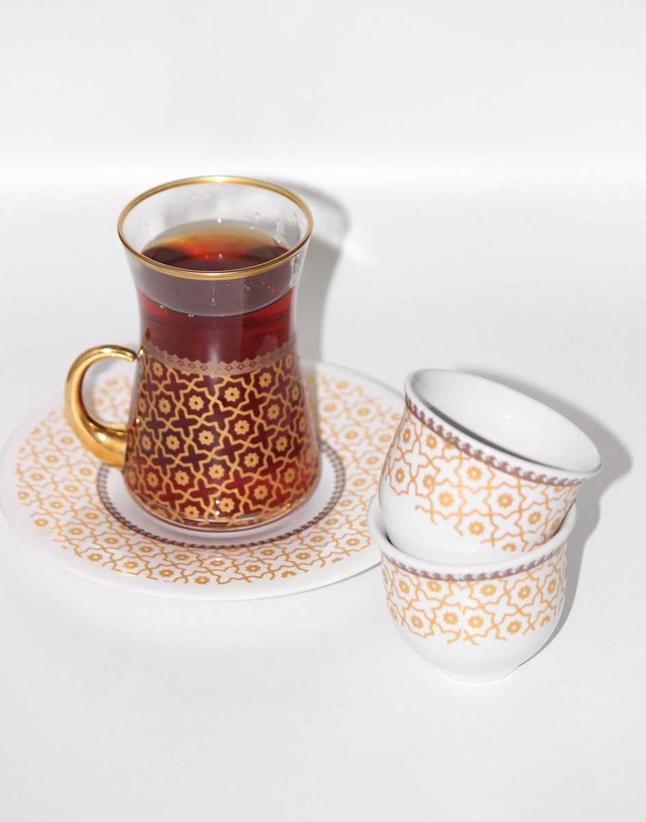 3oz Arabic Style Glass Coffee Mug Turkish Tea Cup with Bohemia