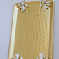 Gold & Silver Metal Serving Tray W/Handles