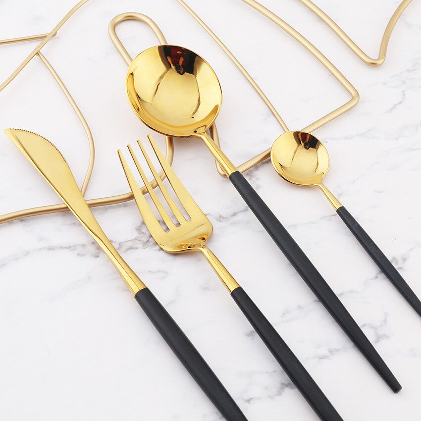 Black Stainless Steel Cutlery Set