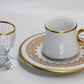 Light Brown Turkish Coffee Cups W/Water Glass Set