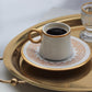Light Brown Turkish Coffee Cups W/Water Glass Set
