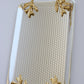 Silver & Gold Metal Serving Tray W/Handles