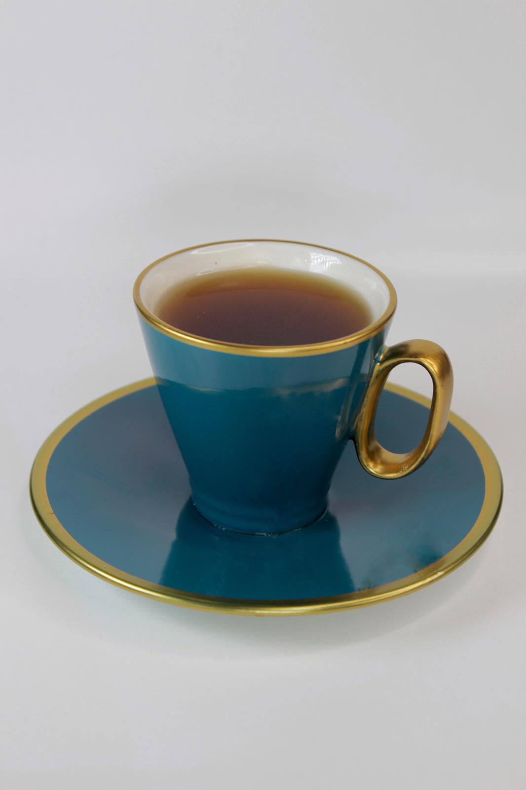 Organic Dyed Turquoise Porcelain Turkish Coffee Set
